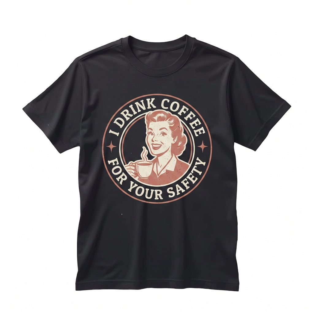Coffee For Your Safety Retro Sarcastic Graphic Humor Lover Gift Apparel Unisex TShirt