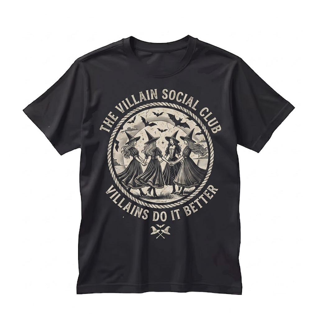Retro Halloween Villain Social Club Spooky Witches Graphic Vibes Unisex TShirt