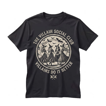 Retro Halloween Villain Social Club Spooky Witches Graphic Vibes Unisex TShirt