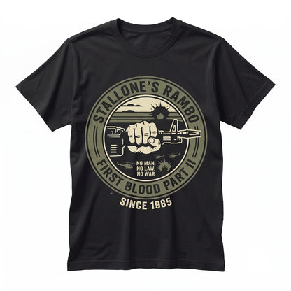 Vintage 1980s Action Movie Vietnam Veteran Commando Graphic Unisex TShirt