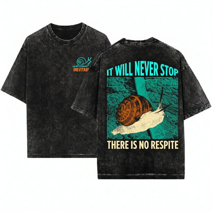 Vintage It Will Never Stop Japanese Snail Graphic Unisex Wash T-Shirt
