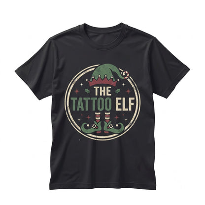 Tattooed Christmas Elf Matching Family Xmas Funny Holiday Graphic Gift Unisex TShirt