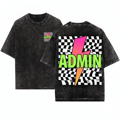 Administration Assistant Team Office Staff Teacher Principal Color Blast Unisex Wash T-Shirt