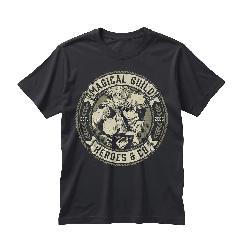 Fairy Tail Natsu Dragneel Gray Fullbuster Gajeel Redfox Anime Graphic Magic Guild Happy Unisex TShirt