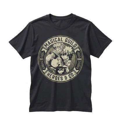Fairy Tail Natsu Dragneel Gray Fullbuster Gajeel Redfox Anime Graphic Magic Guild Happy Unisex TShirt