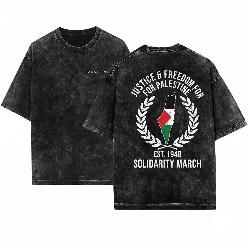 Palestine Sweatshirt Free Sweater Flag Crewneck Stand With Gaza College Gift Unisex Wash T-Shirt
