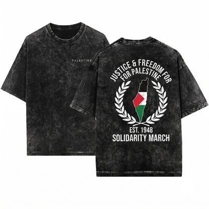 Palestine Sweatshirt Free Sweater Flag Crewneck Stand With Gaza College Gift Unisex Wash T-Shirt