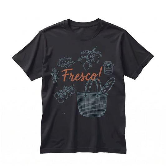Vintage Fresco Italian Market Graphic Grocer Foodie Retro Short Sleeve Cotton Apparel Unisex TShirt