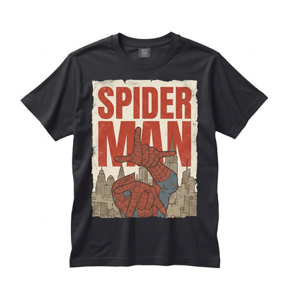 Peter Parker Shooting Webs Graphic Mineral Wash Superhero Comic Birthday Gift Unisex TShirt