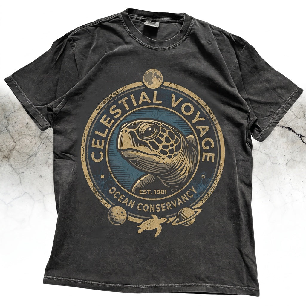 Vintage Sea Turtle Ocean Graphic Beach Save Marine Life Lover Gift 90s Animal Apparel Unisex TShirt