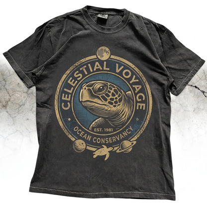 Vintage Sea Turtle Ocean Graphic Beach Save Marine Life Lover Gift 90s Animal Apparel Unisex TShirt