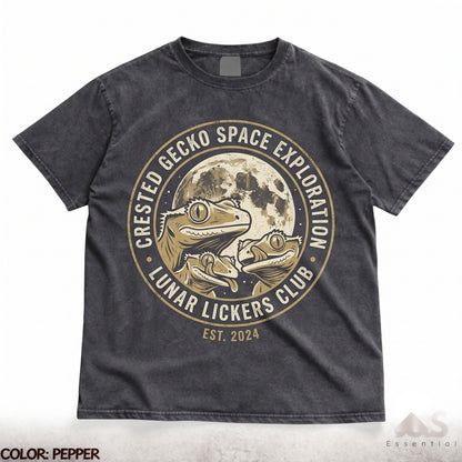 Three Crested Gecko Moon Reptile Lover Gift Lizard Exotic Pet Herpetology Nature Graphic Unisex TShirt