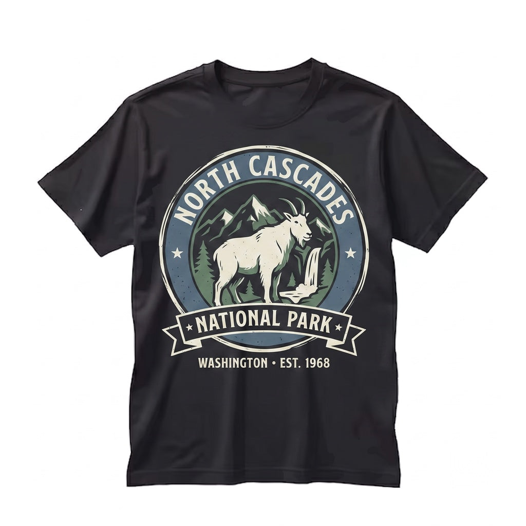 North Cascades National Park Washington Mountain Hiking Vintage Alpine Nature Outdoor Adventure Gift Unisex TShirt