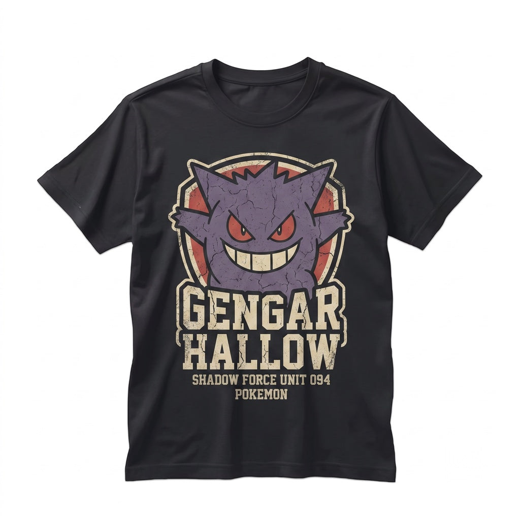 Vintage Purple Shadow Monster Graphic Sleeveless Top, Retro Washed Japanese Manga Gamer Apparel, Creepy Gastly Haunter Gengar