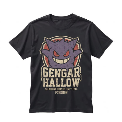 Vintage Purple Shadow Monster Graphic Sleeveless Top, Retro Washed Japanese Manga Gamer Apparel, Creepy Gastly Haunter Gengar