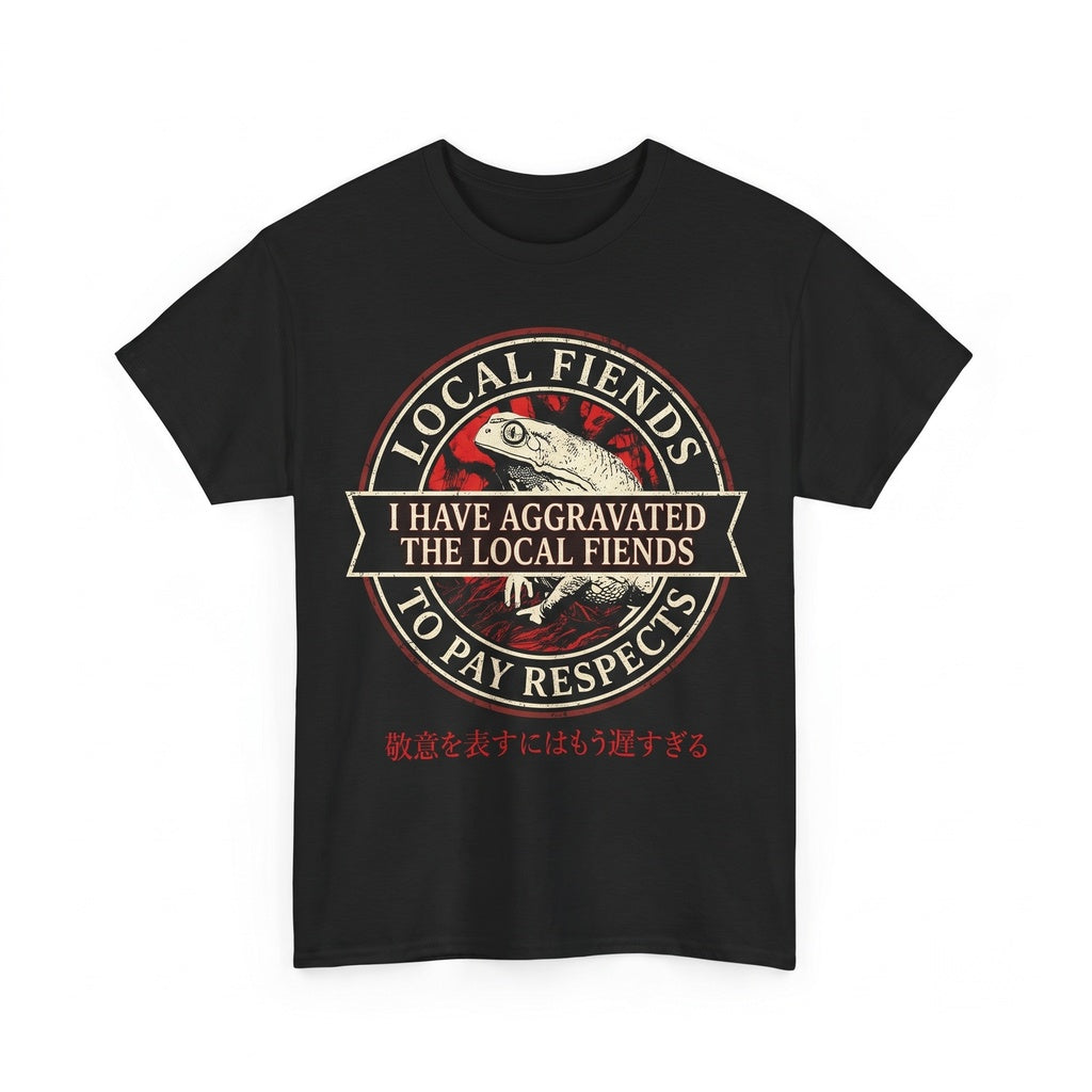 I Have Aggravated The Local Fiends Funny Frog Vintage Japanese Graphic Unisex TShirt