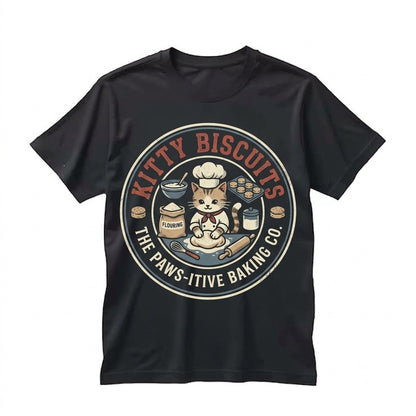 Funny Sourdough Kitty Biscuits Bread Baking Meme Christmas Gift for Grandma Cat Lover Unisex TShirt