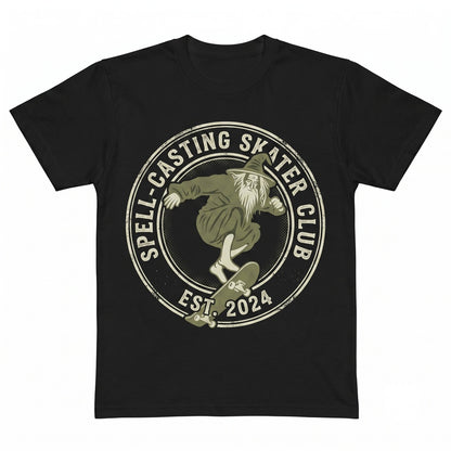 Vintage Wizard Skateboard Graphic Magic Fantasy Cotton Skate Apparel Unisex TShirt