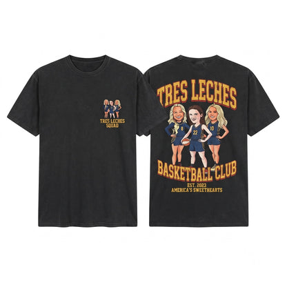 Tres Leches Lexie Hull Sophie Cunningham Step Sisters Indiana Fever Basketball Tee Unisex Wash T-Shirt