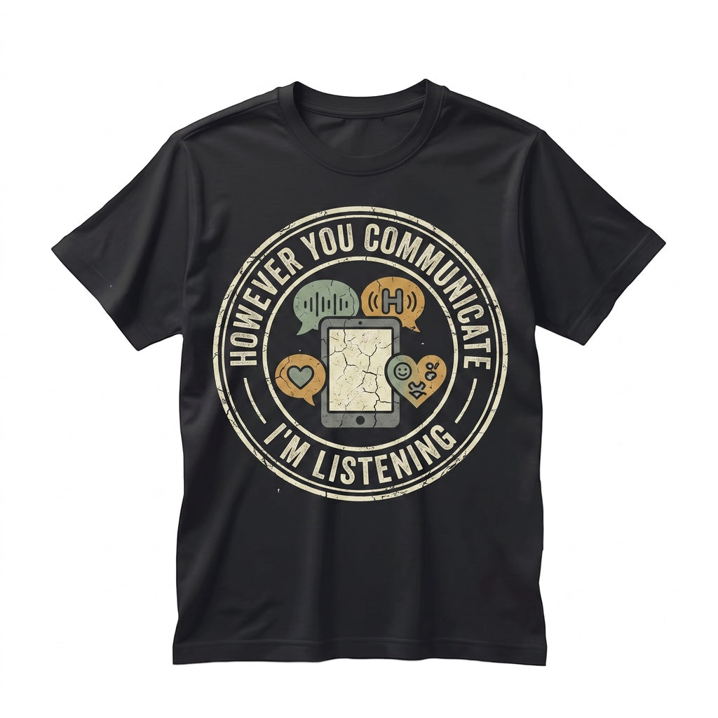 However You Communicate Im Listening Speech Language Pathologist SLP Mental Health Awareness Gift Unisex TShirt
