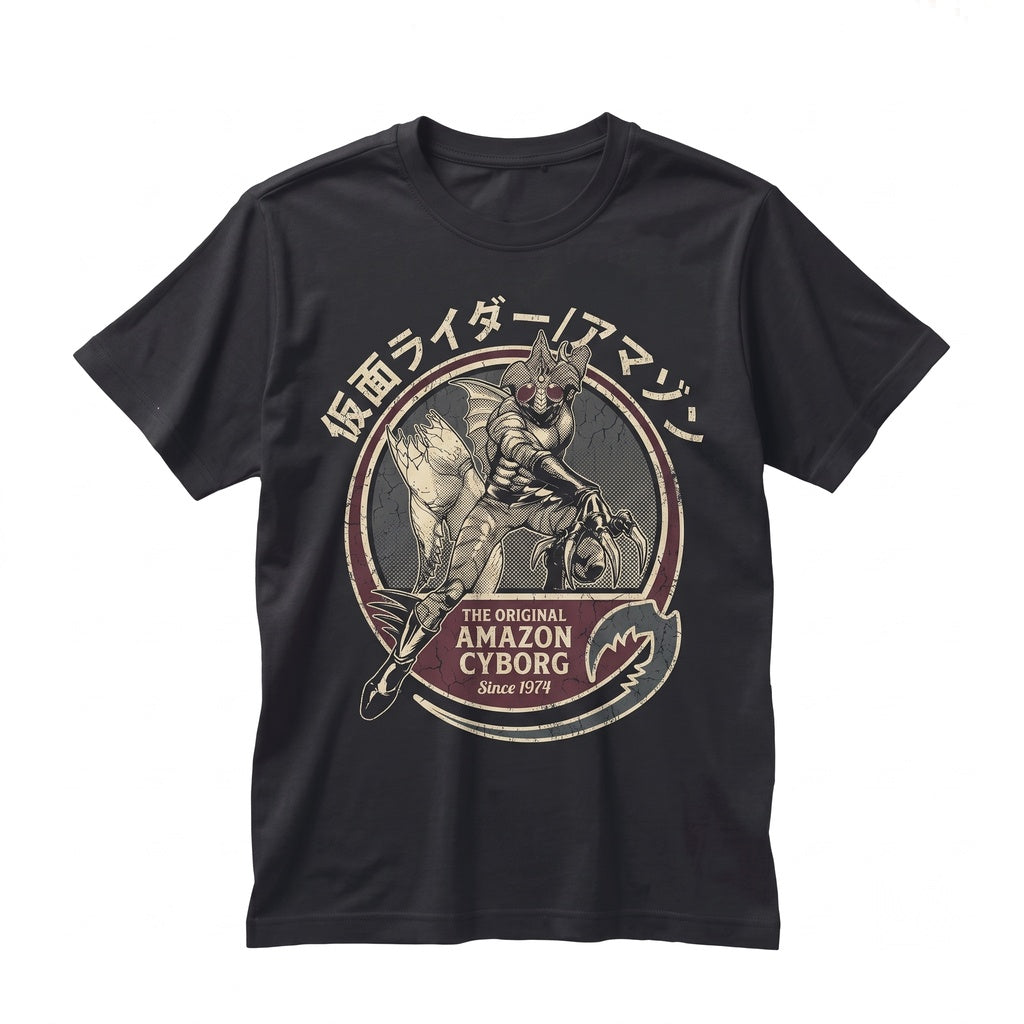 Japanese Masked Hero Sci-Fi Graphic Vintage Cotton Unisex TShirt