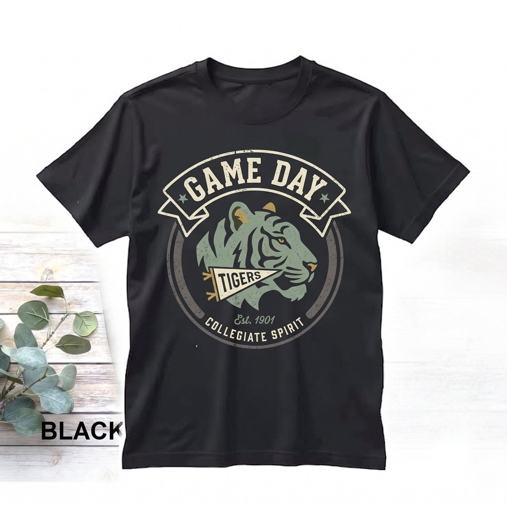 Retro Tigers Mascot Game Day Football Mom Top Unisex TShirt