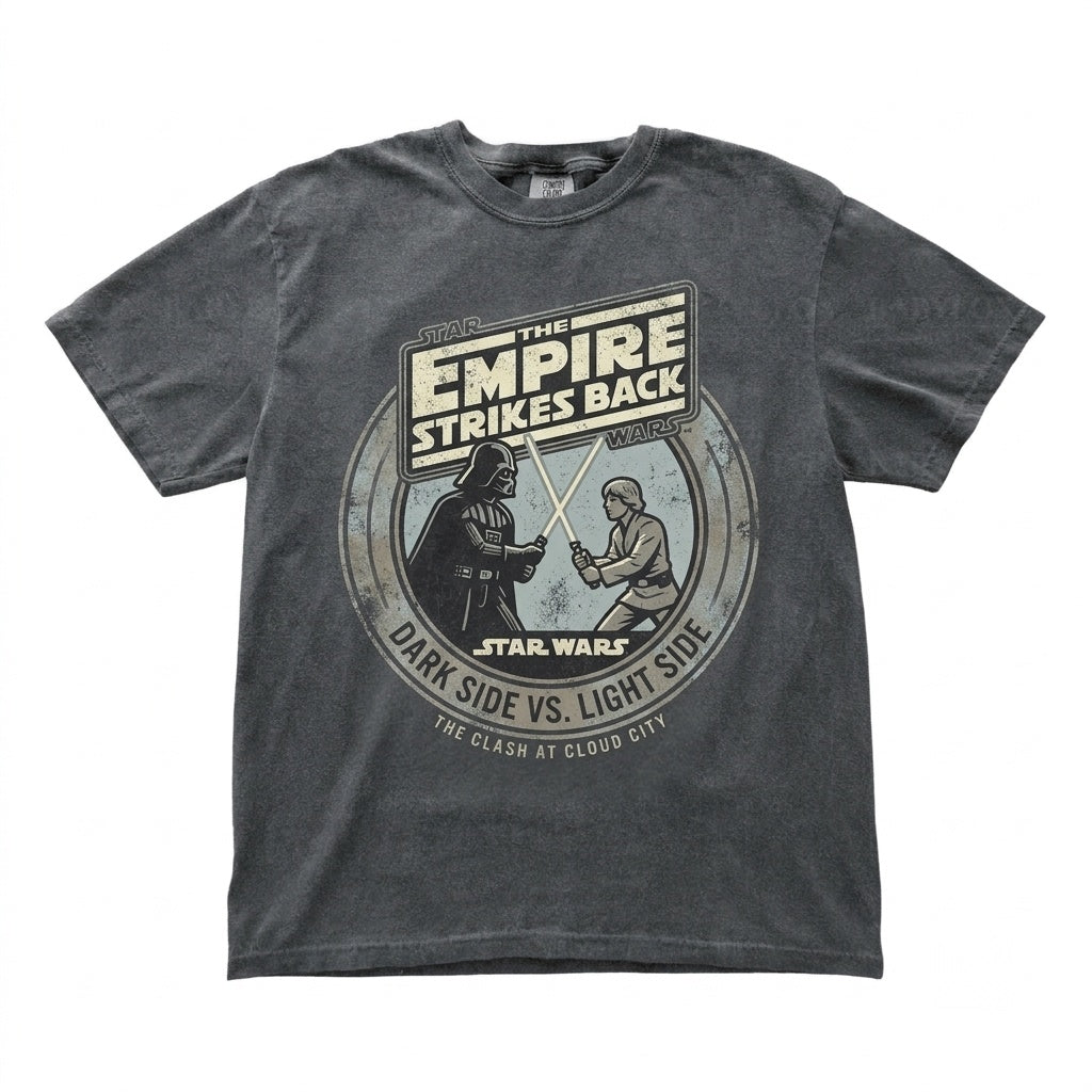 Vintage Galactic Empire Movie Poster Retro Sci-Fi Dark Lord Jedi Knight Fan Gift Graphic Unisex TShirt