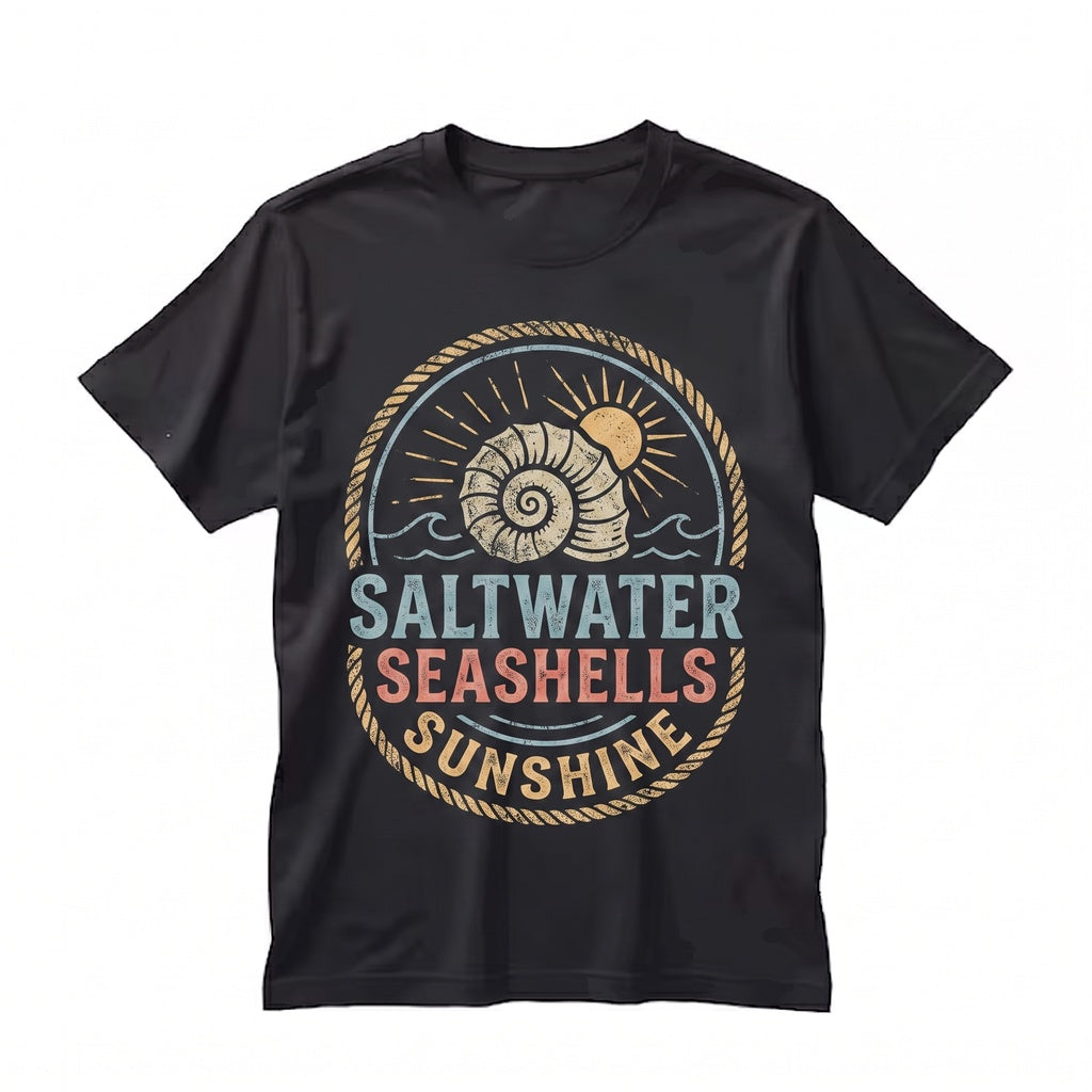 Saltwater Seashells Sunshine Beach Summer Vacation Holiday Vibes Mode Unisex TShirt