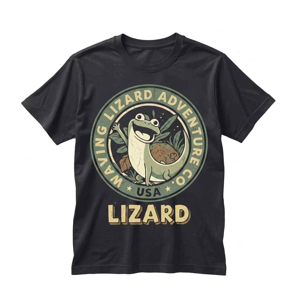 Retro Cartoon Lizard Jumping Friends Movie Animal Theme Park Vacation Graphic Unisex TShirt