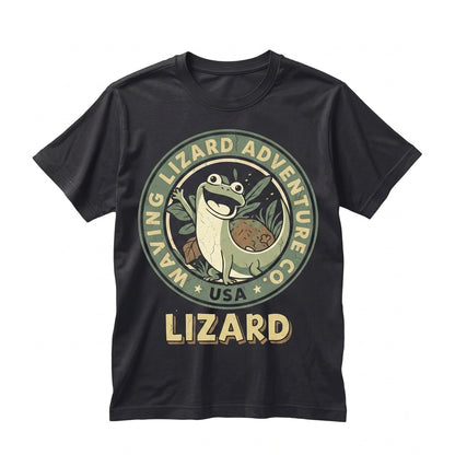 Retro Cartoon Lizard Jumping Friends Movie Animal Theme Park Vacation Graphic Unisex TShirt