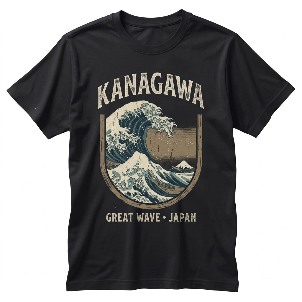 Great Wave off Kanagawa Hokusai Retro Japanese Art Vaporwave Aesthetic Streetwear Graphic Unisex TShirt