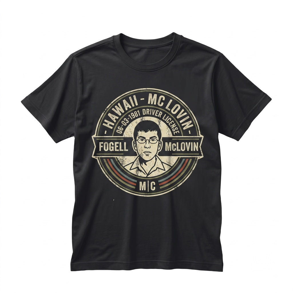 McLovin Fake Drivers License Hawaii ID Funny Cult Classic Movie Graphic Unisex TShirt