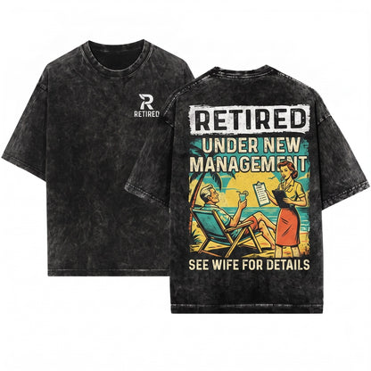 Funny Retirement Gift for Men Retired Under New Management Husband Dad Grandpa Dads Grandpas Apparel Grandfather Novelty Graphic