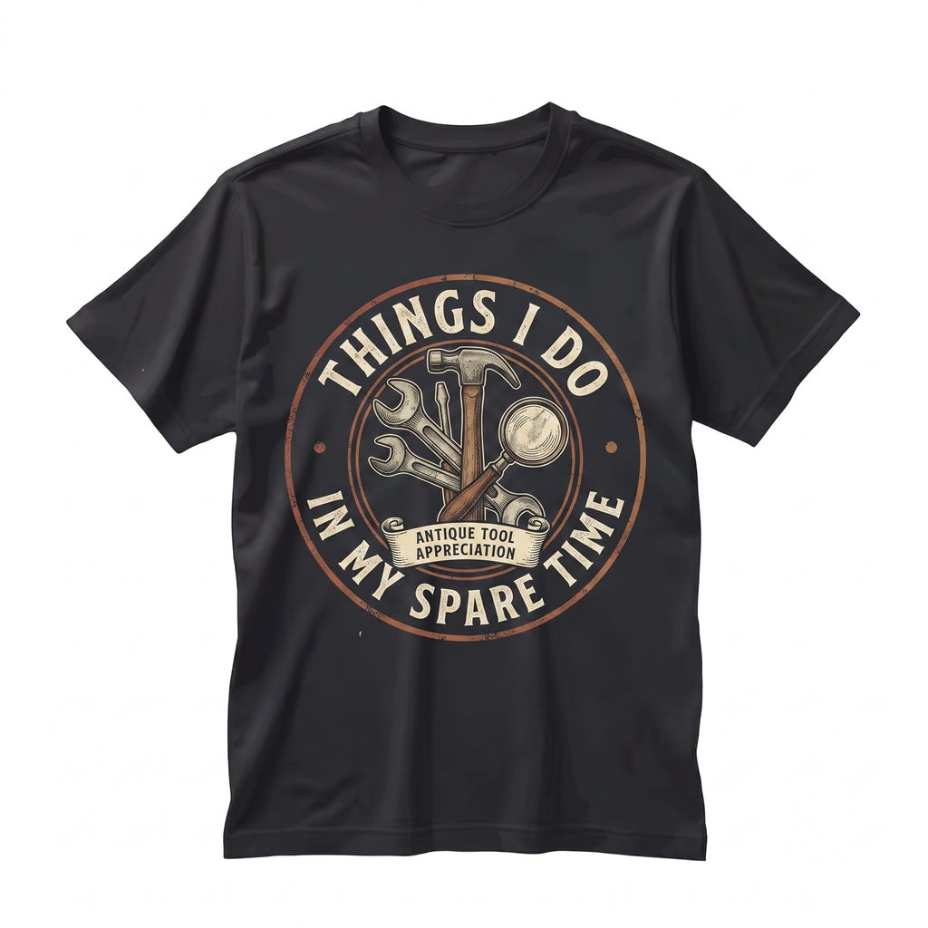 Antique Tool Things I Do Graphic Novelty Carpenter Apparel in 12 Colors Unisex TShirt