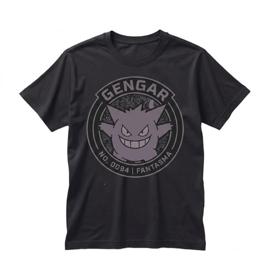 Vintage Wash Gengar Anime Graphic Oversized Mineral Garment Dyed Ghost Character Double Sided Cotton Top Fan Gift Unisex TShirt