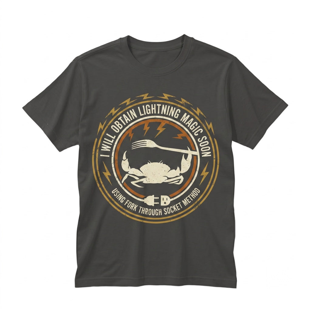 I Will Obtain Lightning Magic Soon Funny Vintage Japanese Crab Graphic Unisex TShirt