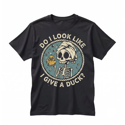 Bathtub Skeleton Bath Funny Spooky Waterproof Graphic Dont Give A Duck Novelty Unisex TShirt