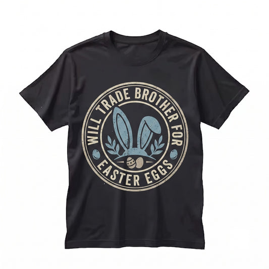 Will Trade Brother For Easter Eggs Funny Happy Bunny Sibling Spring Holiday Gift Womens Boy Unisex TShirt