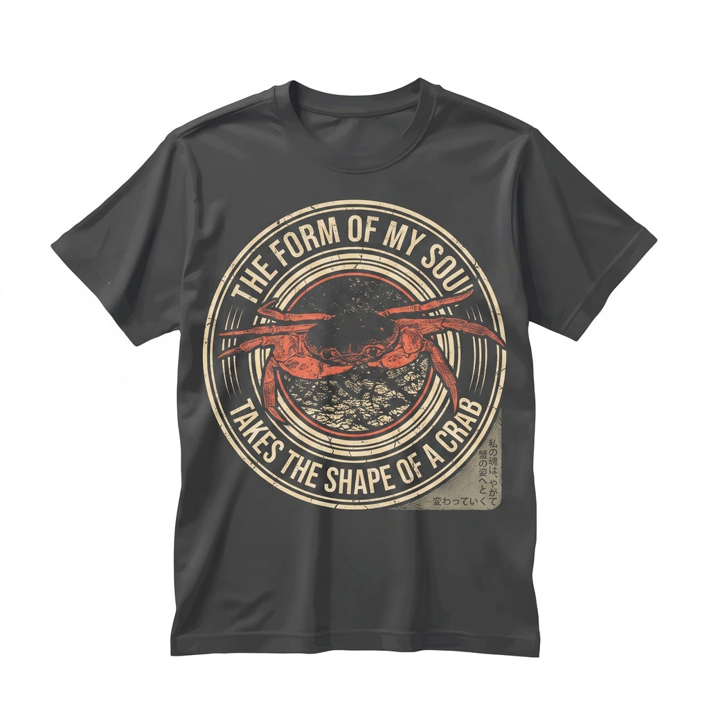 The Form of My Soul Funny Vintage Japanese Crab Graphic Print Unisex TShirt