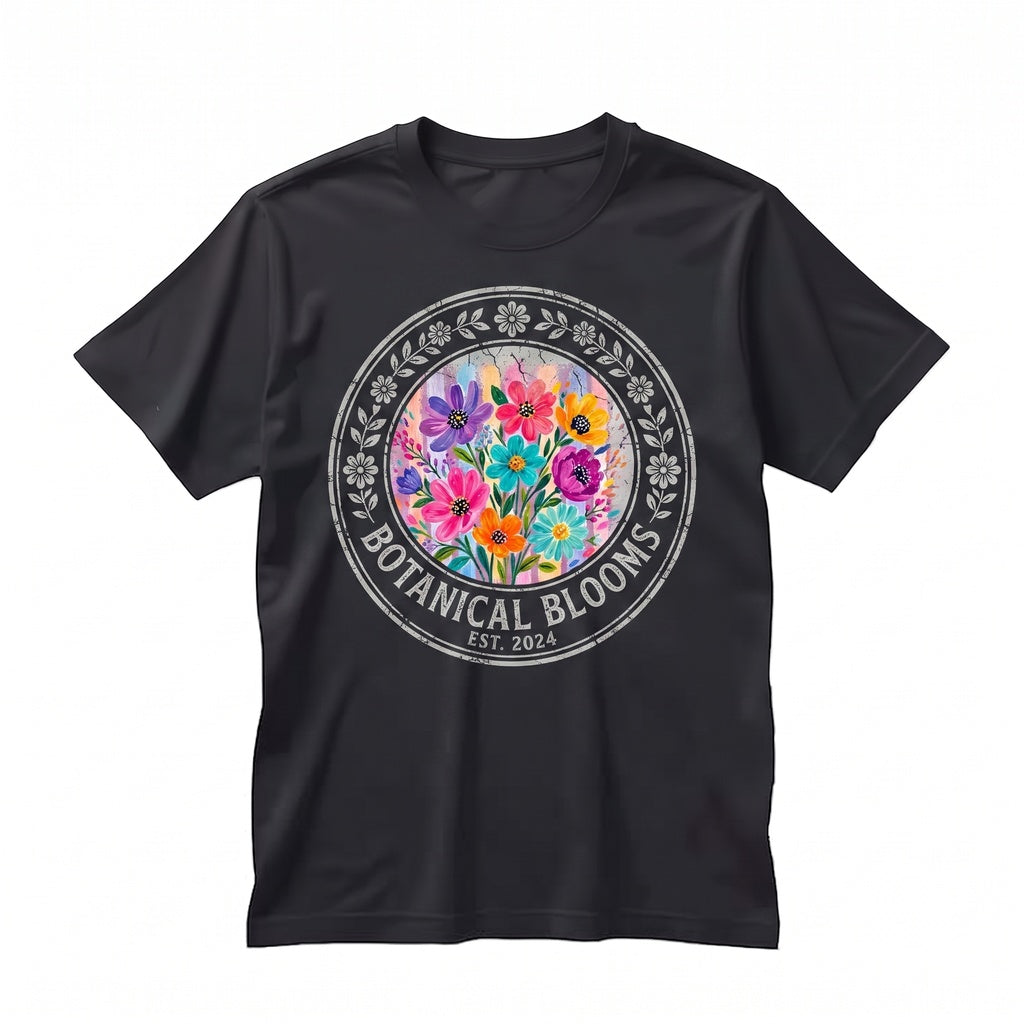 Wildflower V-Neck Botanical Nature Lover Gift Colorful Floral Apparel Unisex TShirt