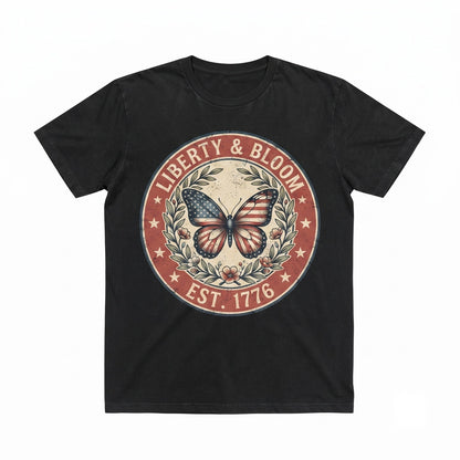Patriotic Butterfly American Flag 4th of July Independence Day Graphic Unisex TShirt