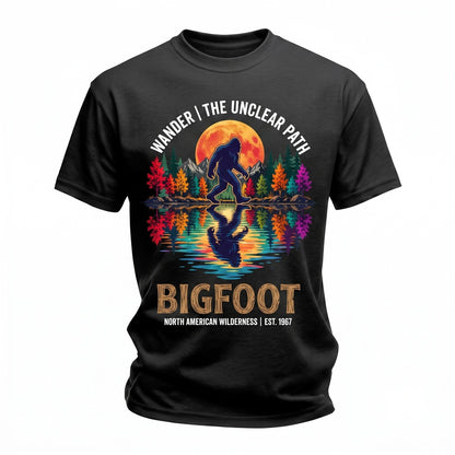 Bigfoot Sasquatch Sunset Graphic Nature Funny Cryptid Hiking Camping Gift Unisex TShirt