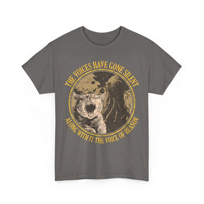 Funny The Voices Have Gone Silent Vintage Japanese Graphic Cat Meme Apparel Unisex TShirt
