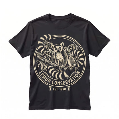 Ring Tailed Lemur Madagascar Sunset Wildlife Graphic Vintage Nature Animal Lover Unisex TShirt