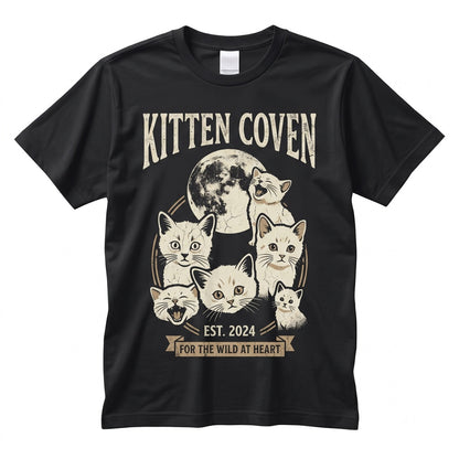 Vintage 90s Full Moon Cute Kittens Graphic Pet Lover Mom Gift for Her Unisex TShirt