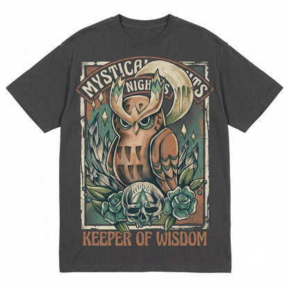 Noctowl Vintage Acid Wash Graphic Retro Anime Monster Oversized Streetwear Fan Gift Unisex TShirt