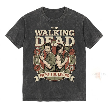 Zombie Apocalypse Survivors Daryl Dixon Negan Rick Carl Grimes Vintage Graphic Unisex TShirt