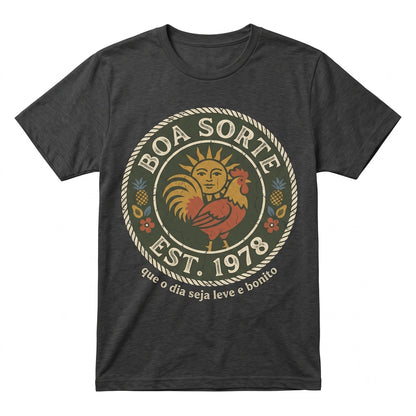 Boa Sorte Rio de Janeiro Portuguese Good Luck Tropical Folk Art Boho Sun Rooster Brazilian Graphic Top Unisex TShirt