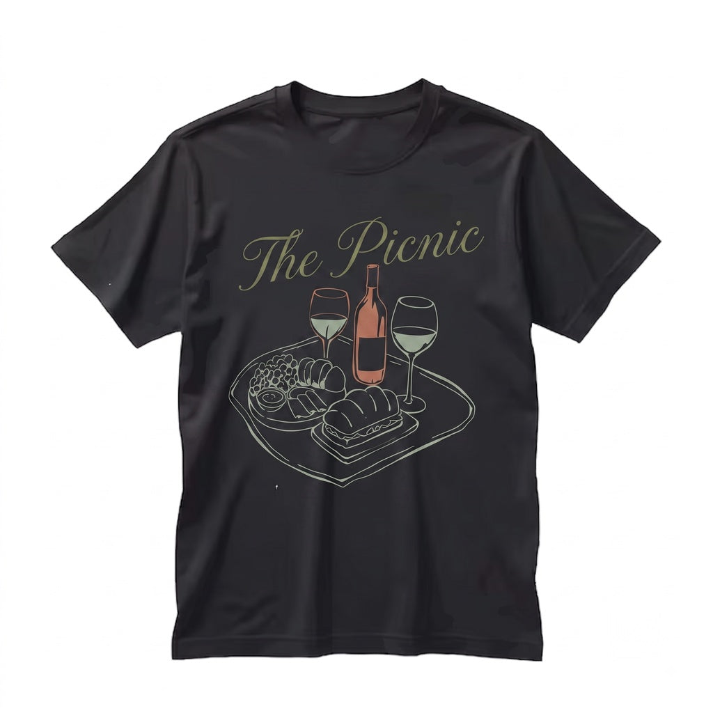 French Picnic Parisian Foodie Graphic Cotton Short Sleeve Unisex TShirt