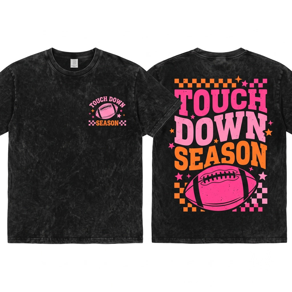 Touchdown Football Season Game Day Team Spirit Graphic Mom Unisex Wash T-Shirt